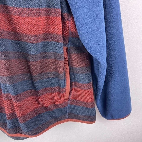 Eddie Bauer Navy Red Jacket Pullover Fleece Chutes Mock Neck Snap Button Mens XL - Picture 5 of 9